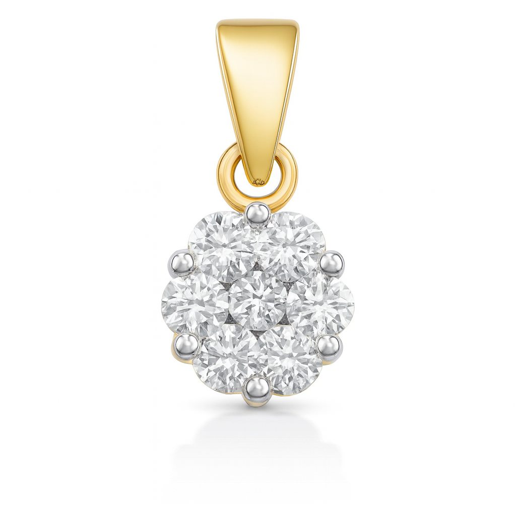 Beautiful 18 Kt Gold  Natural Diamond Pendant